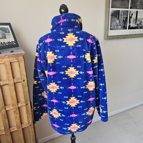 Southern Fried Chics Neon Nights Aztec Sherpa Sz. L - Picture 5 of 8